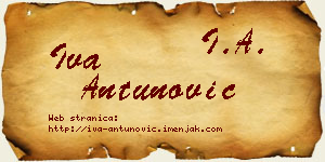 Iva Antunović vizit kartica